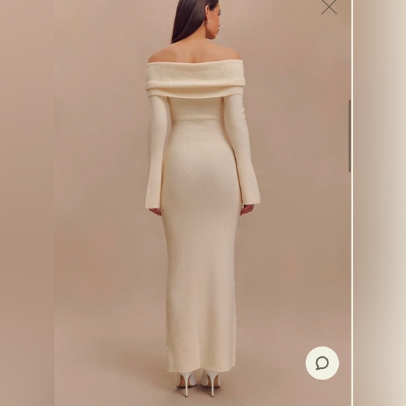 MESHKI
Katherine Off Shoulder Knit Maxi Dress - Ivory Size S - Picture 2 of 7